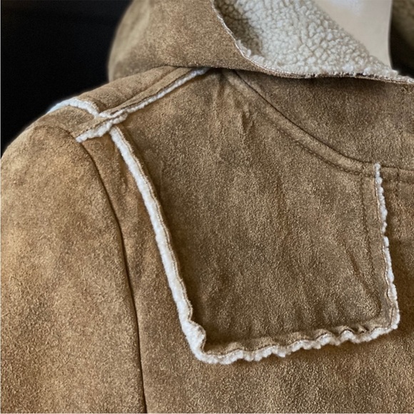 Gap Tan Suede Coat with Hood - Size Small - Picture 13 of 16